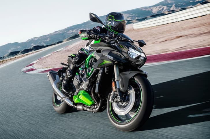 The Kawasaki Z H2 left corner shot